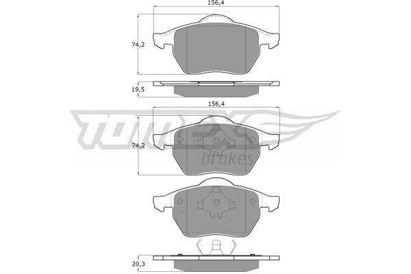 Tomex TX 16-54 Front disc brake pads, set TX1654