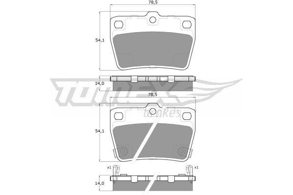 Tomex TX 13-86 Brake Pad Set, disc brake TX1386