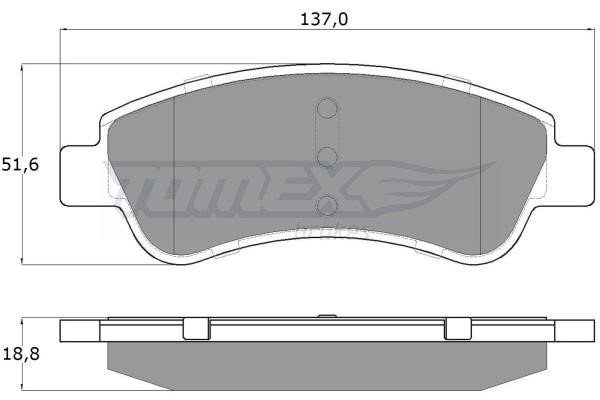 Tomex TX 13-27 Brake Pad Set, disc brake TX1327