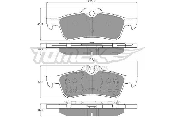 Brake pad Mini: TX1603 Tomex Brake pad set