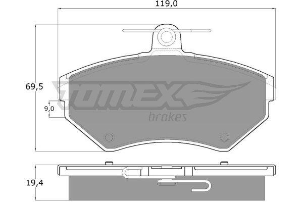 Tomex TX 13-12 Brake Pad Set, disc brake TX1312
