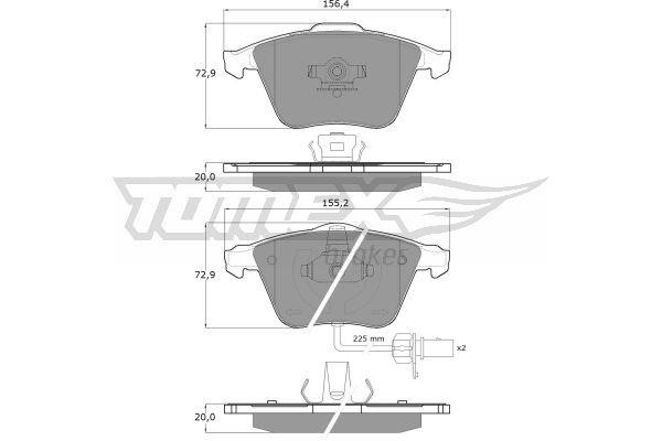 Tomex TX 14-23 Brake Pad Set, disc brake TX1423
