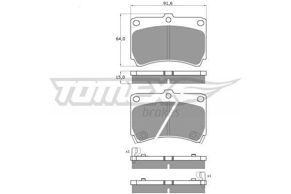 Tomex TX 10-91 Brake Pad Set, disc brake TX1091