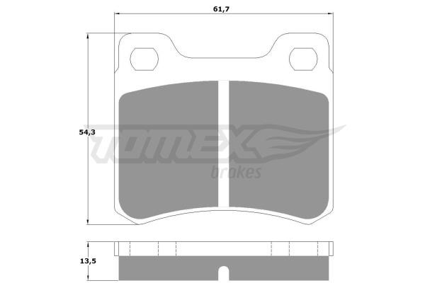 Tomex TX 10-37 Brake Pad Set, disc brake TX1037
