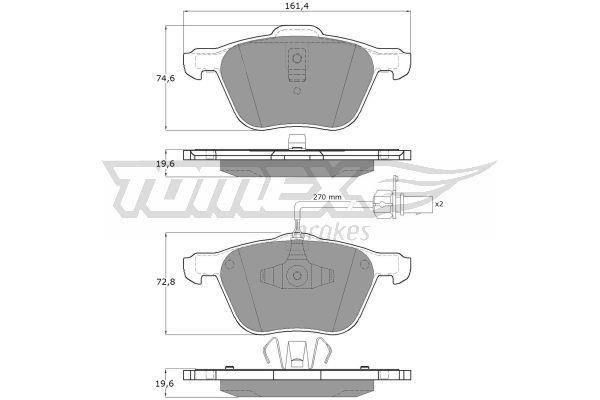 Tomex TX 12-56 Brake Pad Set, disc brake TX1256