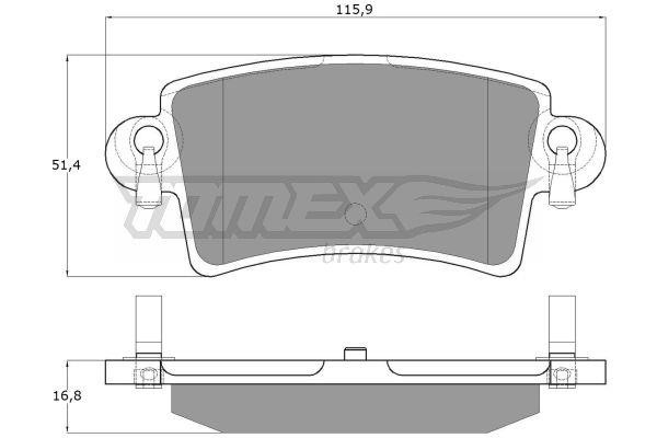 Tomex TX 13-52 Brake Pad Set, disc brake TX1352