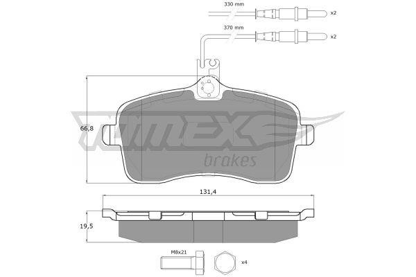 Tomex TX 14-67 Brake Pad Set, disc brake TX1467