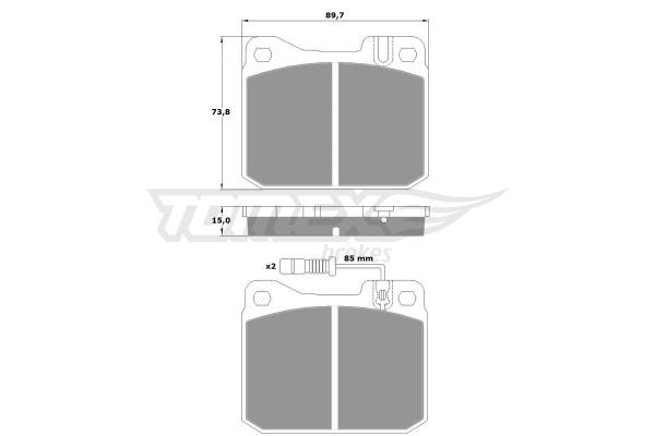 Tomex TX 10-221 Brake Pad Set, disc brake TX10221