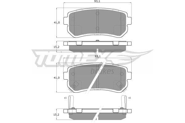 Tomex TX 16-28 Rear disc brake pads, set TX1628