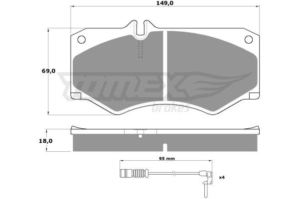 Tomex TX 10-202 Brake Pad Set, disc brake TX10202