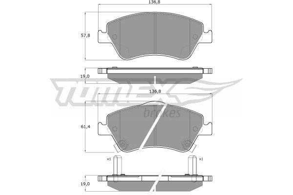 Tomex TX 16-45 Brake Pad Set, disc brake TX1645