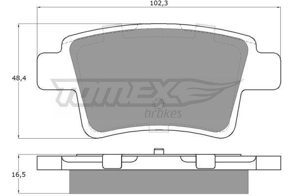 Tomex TX 14-82 Brake Pad Set, disc brake TX1482