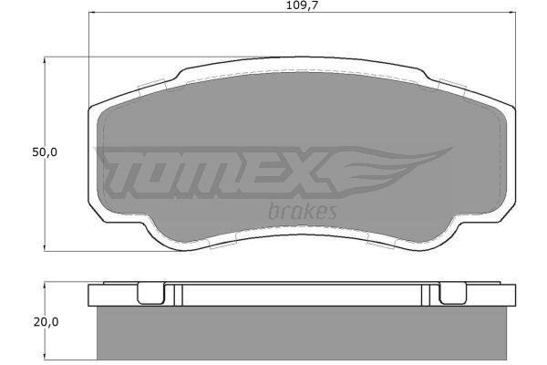 Tomex TX 12-46 Brake Pad Set, disc brake TX1246
