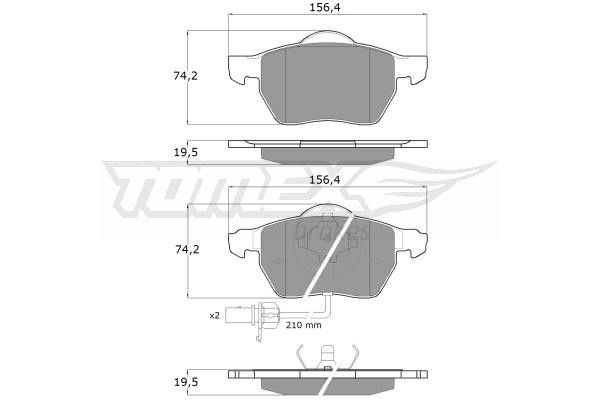 Tomex TX 13-13 Brake Pad Set, disc brake TX1313