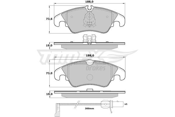 Tomex TX 17-13 Brake Pad Set, disc brake TX1713