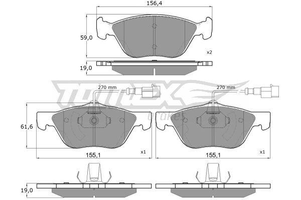 Tomex TX 15-05 Brake Pad Set, disc brake TX1505