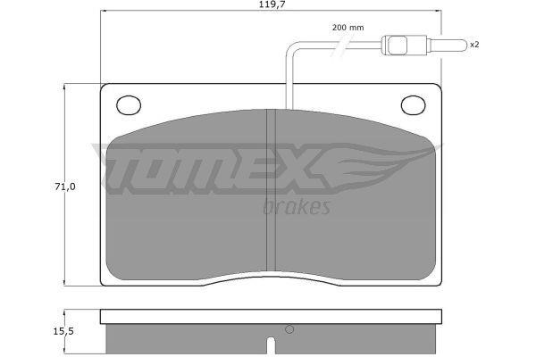 Tomex TX 11-74 Brake Pad Set, disc brake TX1174