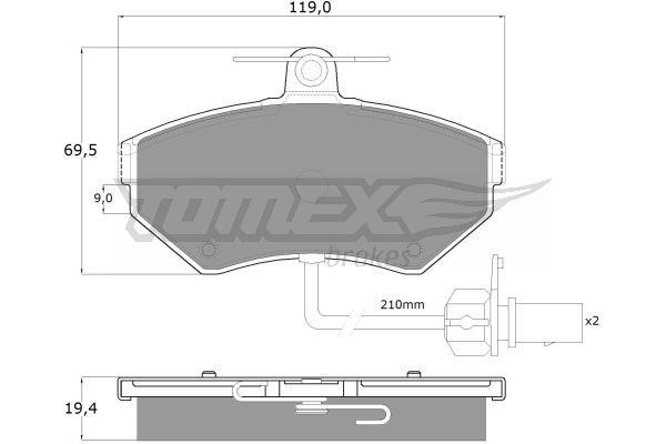Tomex TX 13-121 Brake Pad Set, disc brake TX13121