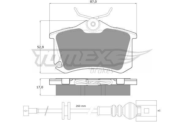Tomex TX 16-15 Brake Pad Set, disc brake TX1615