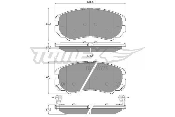 Tomex TX 15-29 Brake Pad Set, disc brake TX1529