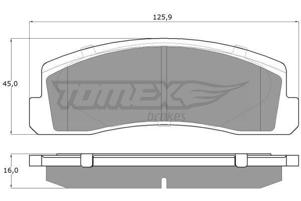 Tomex TX 12-16 Brake Pad Set, disc brake TX1216