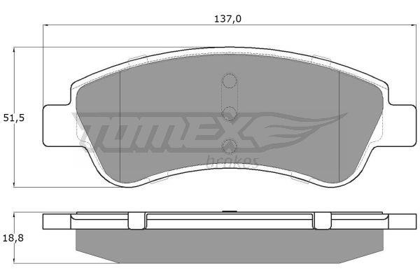 Tomex TX 14-64 Brake Pad Set, disc brake TX1464