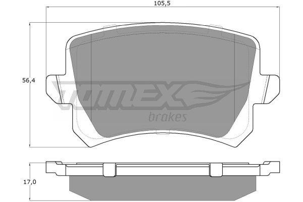 Tomex TX 15-83 Brake Pad Set, disc brake TX1583