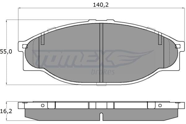 Tomex TX 13-80 Brake Pad Set, disc brake TX1380