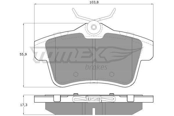 Tomex TX 16-60 Brake Pad Set, disc brake TX1660