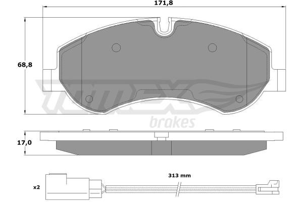Tomex TX 16-95 Brake Pad Set, disc brake TX1695