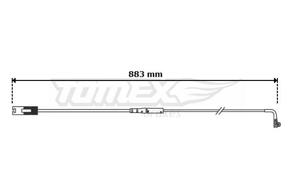 Tomex TX 30-75 Warning Contact, brake pad wear TX3075
