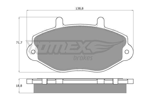 Tomex TX 11-92 Brake Pad Set, disc brake TX1192