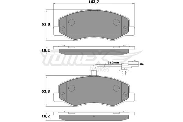 Tomex TX 16-49 Rear disc brake pads, set TX1649
