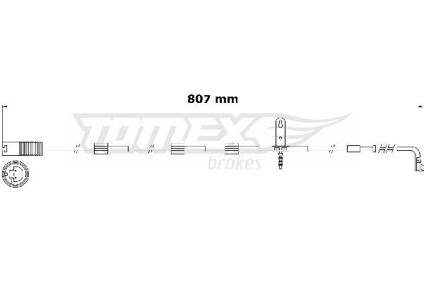 Tomex TX 31-00 Warning Contact, brake pad wear TX3100