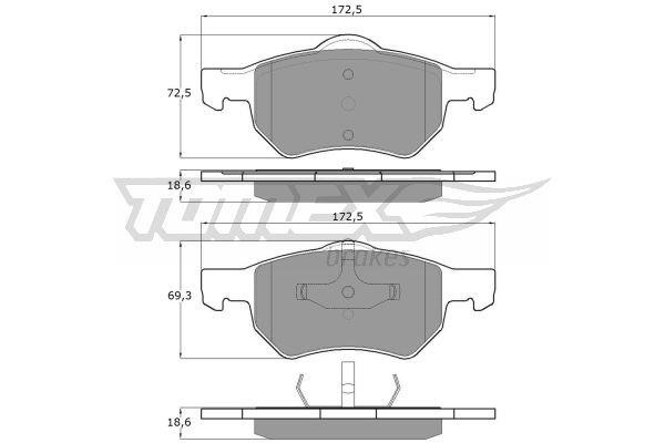 Tomex TX 15-30 Front disc brake pads, set TX1530