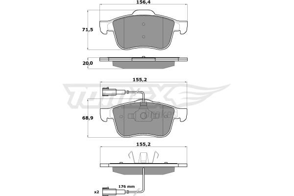 Tomex TX 15-25 Brake Pad Set, disc brake TX1525