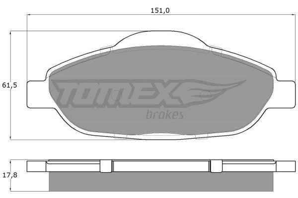 Tomex TX 14-66 Brake Pad Set, disc brake TX1466