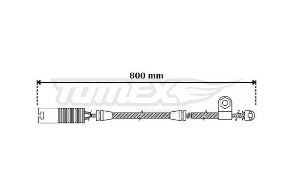 Tomex TX 30-43 Warning contact, brake pad wear TX3043