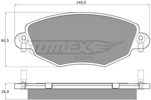 Tomex TX 12-58 Brake Pad Set, disc brake TX1258