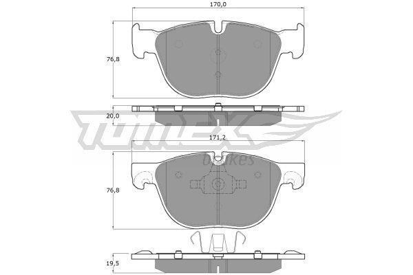 Tomex TX 16-68 Brake Pad Set, disc brake TX1668