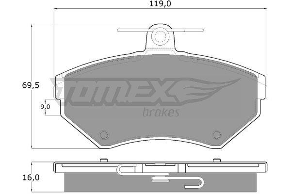 Tomex TX 13-94 Brake Pad Set, disc brake TX1394