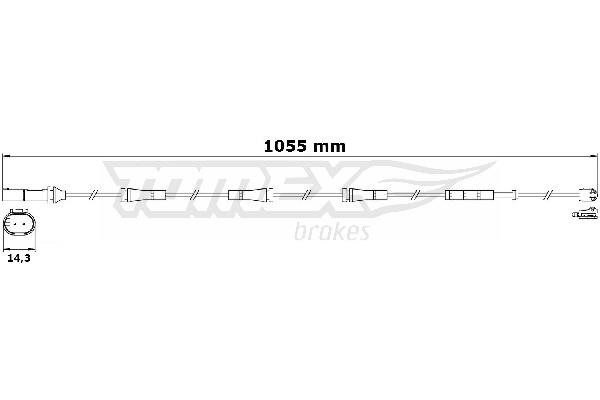 Tomex TX 31-31 Warning Contact, brake pad wear TX3131