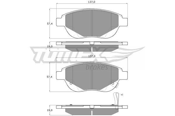 Disc brake pad set Opel Corsa D: TX1486 Tomex Brake pad set