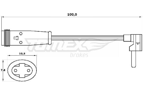 Tomex TX 30-27 Warning contact, brake pad wear TX3027