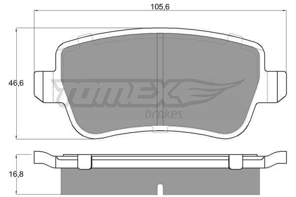 Tomex TX 16-74 Rear disc brake pads, set TX1674