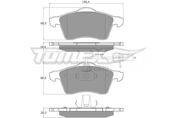 Tomex TX 13-911 Brake Pad Set, disc brake TX13911