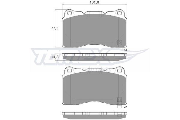 Tomex TX 17-96 Brake Pad Set, disc brake TX1796