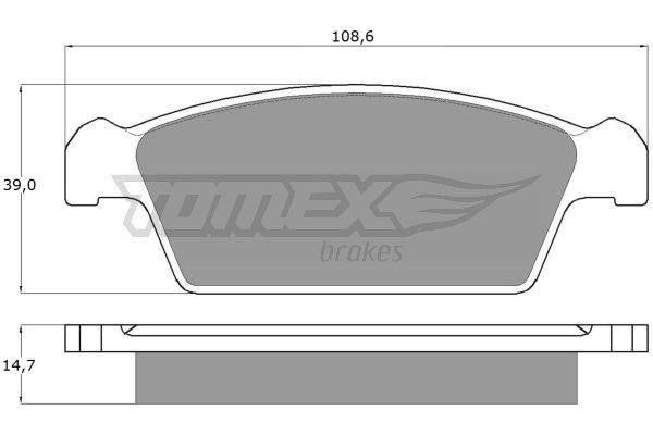 Tomex TX 10-75 Brake Pad Set, disc brake TX1075