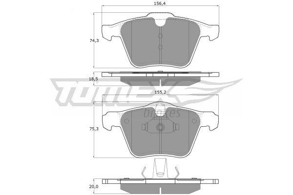 Tomex TX 16-64 Brake Pad Set, disc brake TX1664