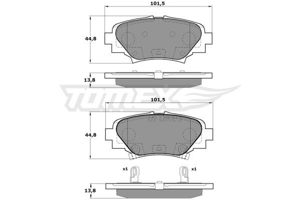 Tomex TX 17-24 Rear disc brake pads, set TX1724